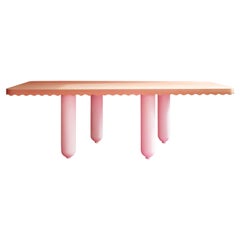 Contemporary Maple and Painted Legs Dining Table NAMINAMI from Hachi Collections