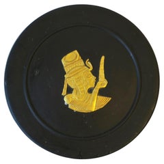 Wedgwood Egyptian Revival Matte Black Basalt and Gold Jewelry Box