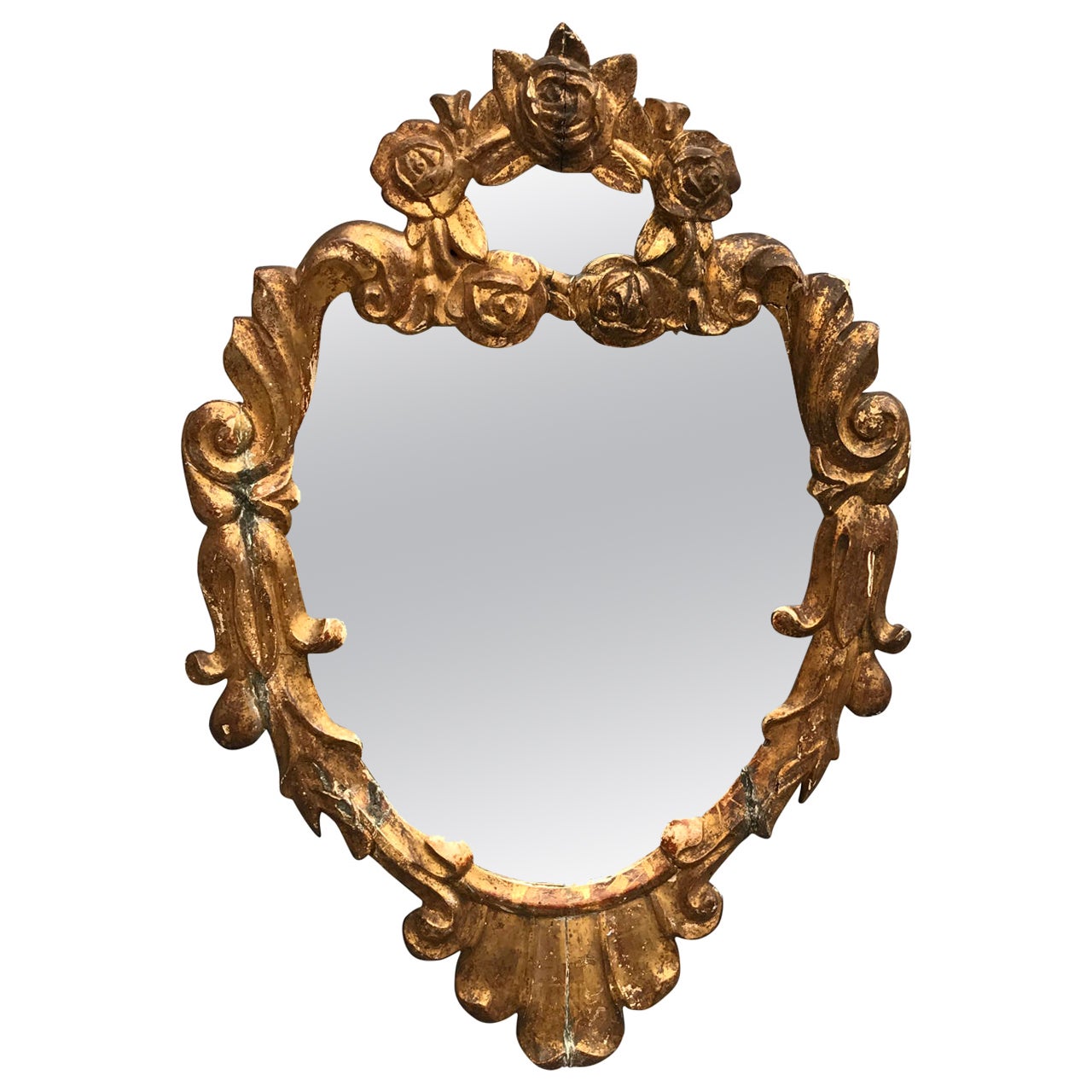 Small Gilded 19th Century Italian Wall Mirror