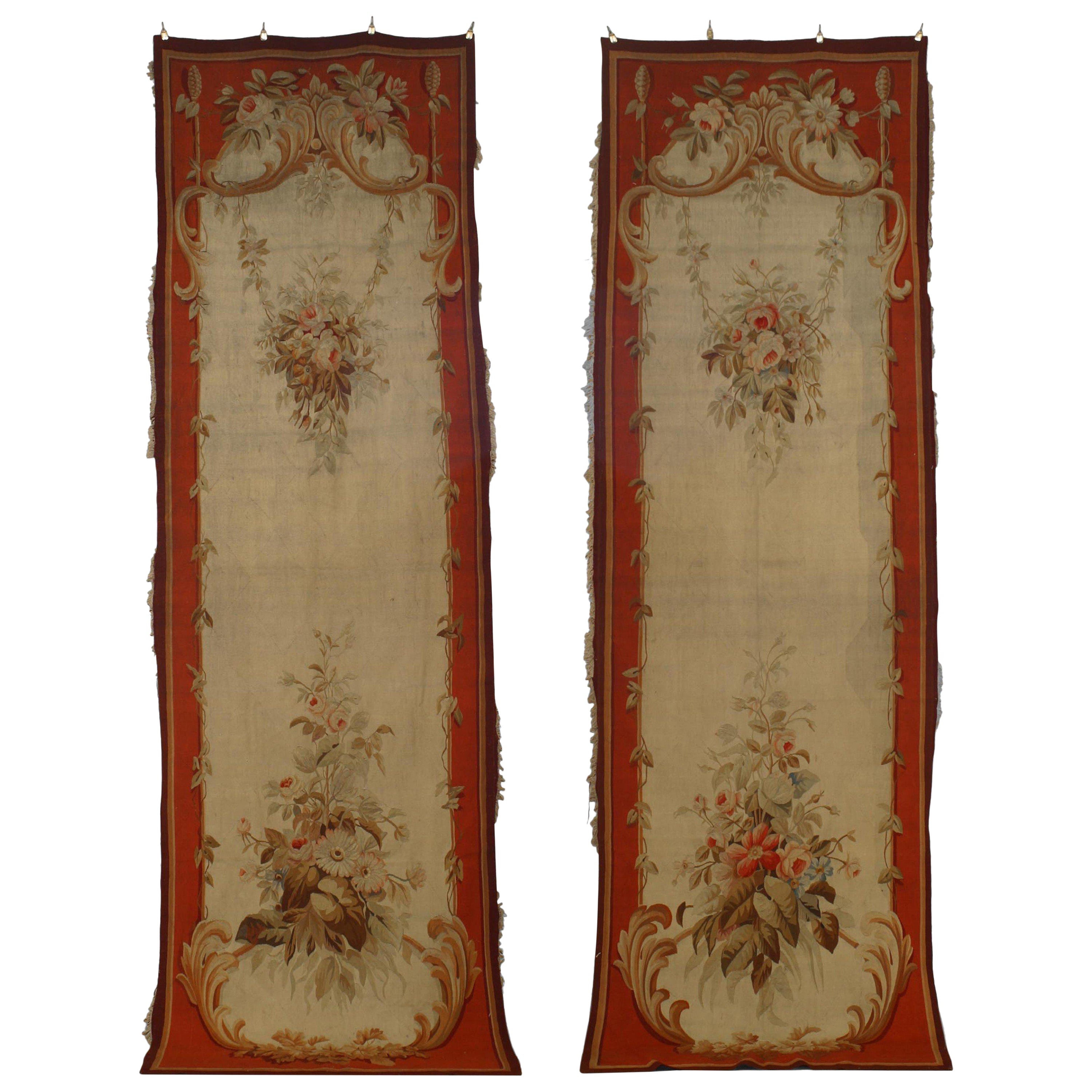 Pair of French Victorian Aubusson Wall Hangings