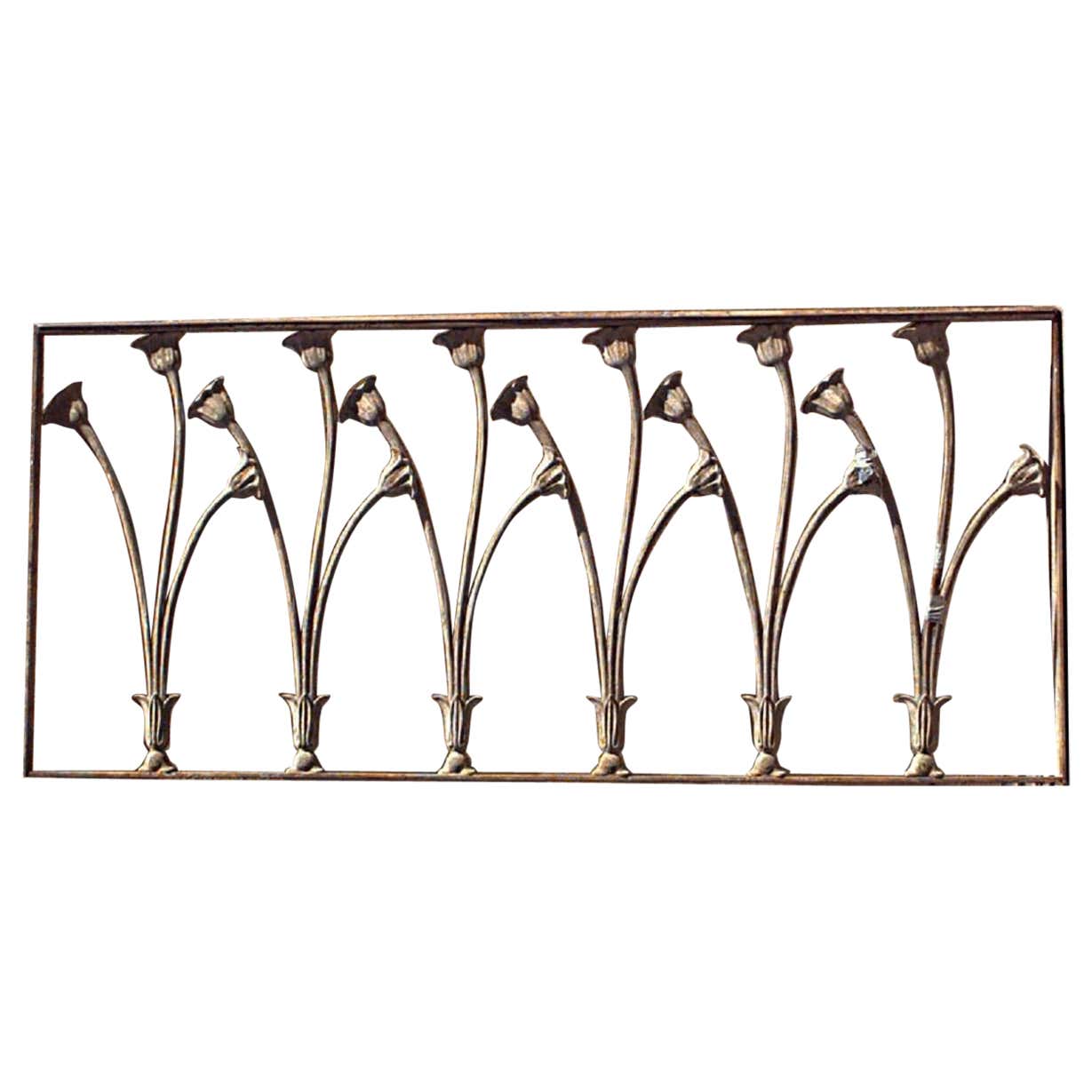 French Art Nouveau Iron Railing with Lily Design For Sale at 1stDibs ...