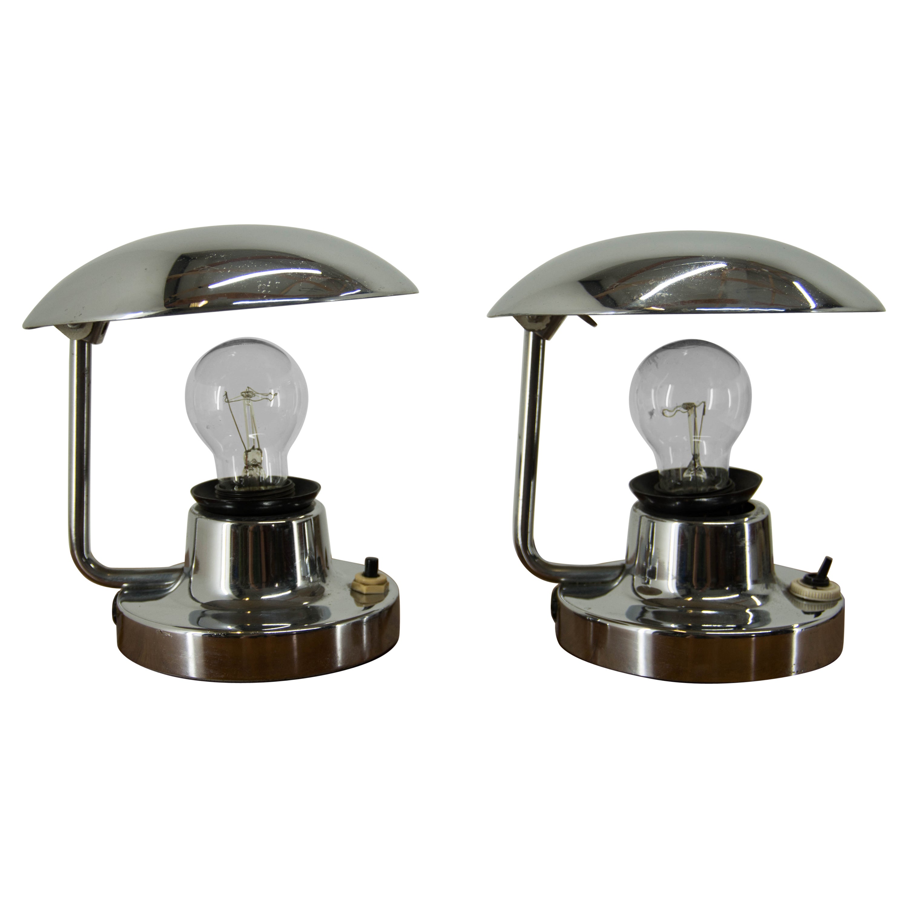 Set ofTwo Table Lamps by Napako, Type 1195, 1940s For Sale