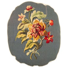 French Victorian Aubusson Pillow with Floral Design