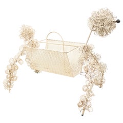 Used White Wire Poodle Magazine Rack