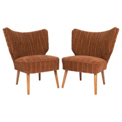 Retro Pair of Danish Cocktail Lounge Chairs, C.1950