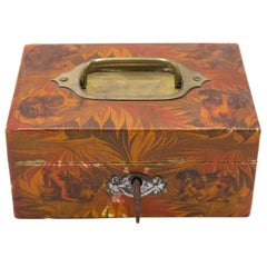 Used English Decoupage Dog Box