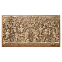 18th Century Italian Stucco Wall Relief Section w/ Frame 