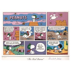 Charles Schulz Signiert Peanuts Roter Baron Snoopy Lithographie