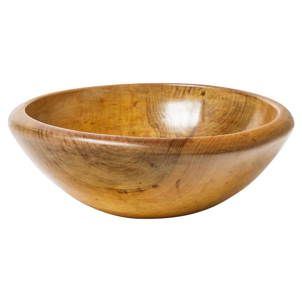 Olive Wood Sculptural Plate or Dish circa 1950 French Design For Sale