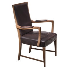 High Back Side Chair with Leather Seating, Austria