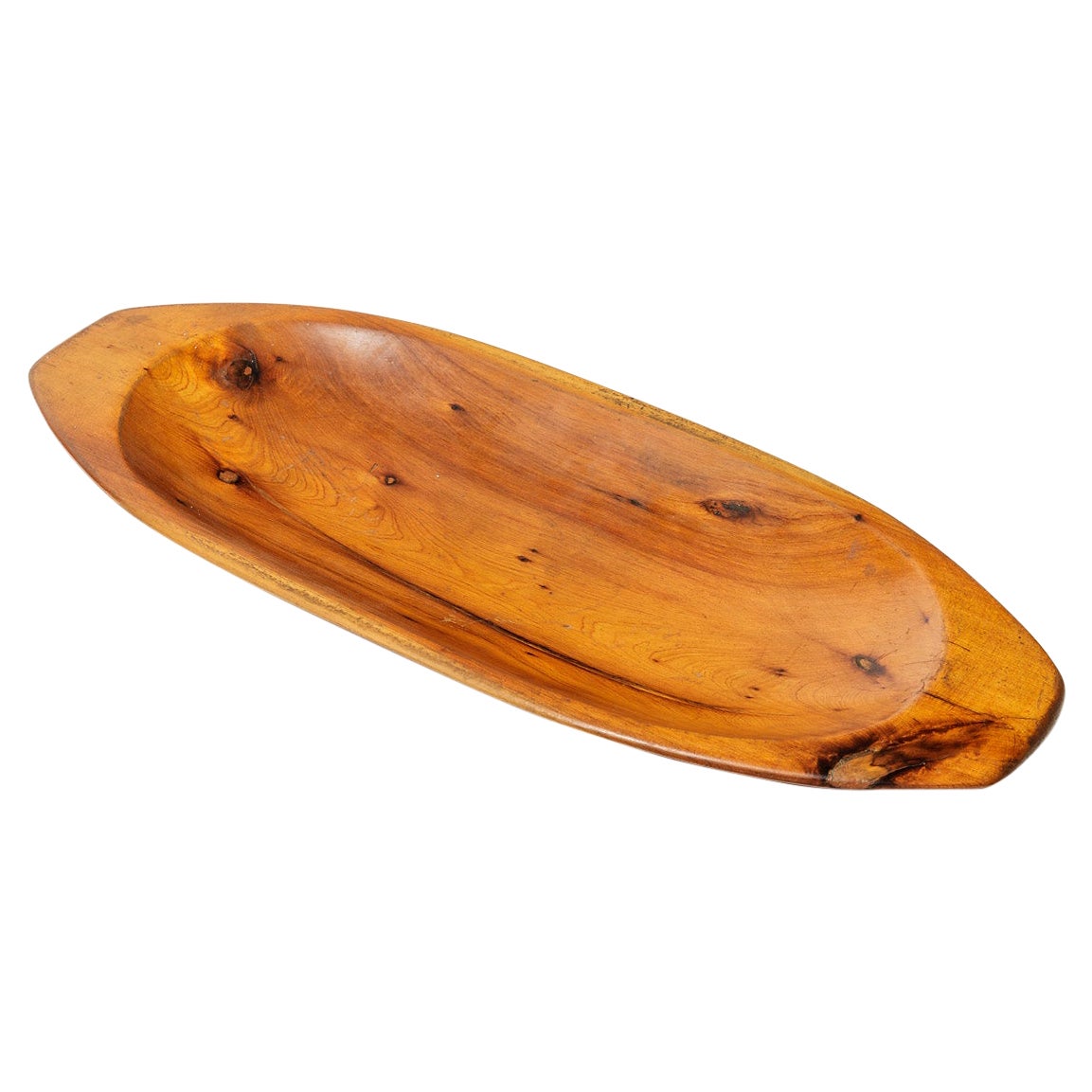 Olive Wood Sculptural Plate or Dish circa 1950 French Design Bowl For Sale