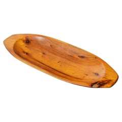 Retro Olive Wood Sculptural Plate or Dish circa 1950 French Design Bowl