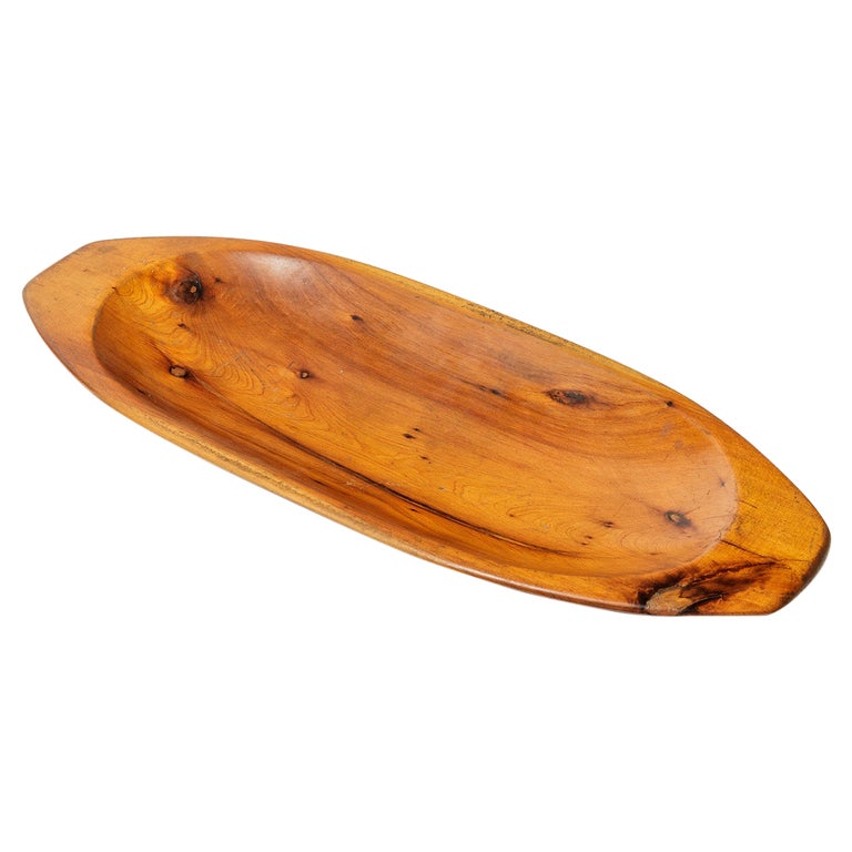 Olive Wood Sculptural Plate or Dish circa 1950 French Design Bowl For