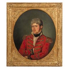 Antique Oil Painting of a Military Officer