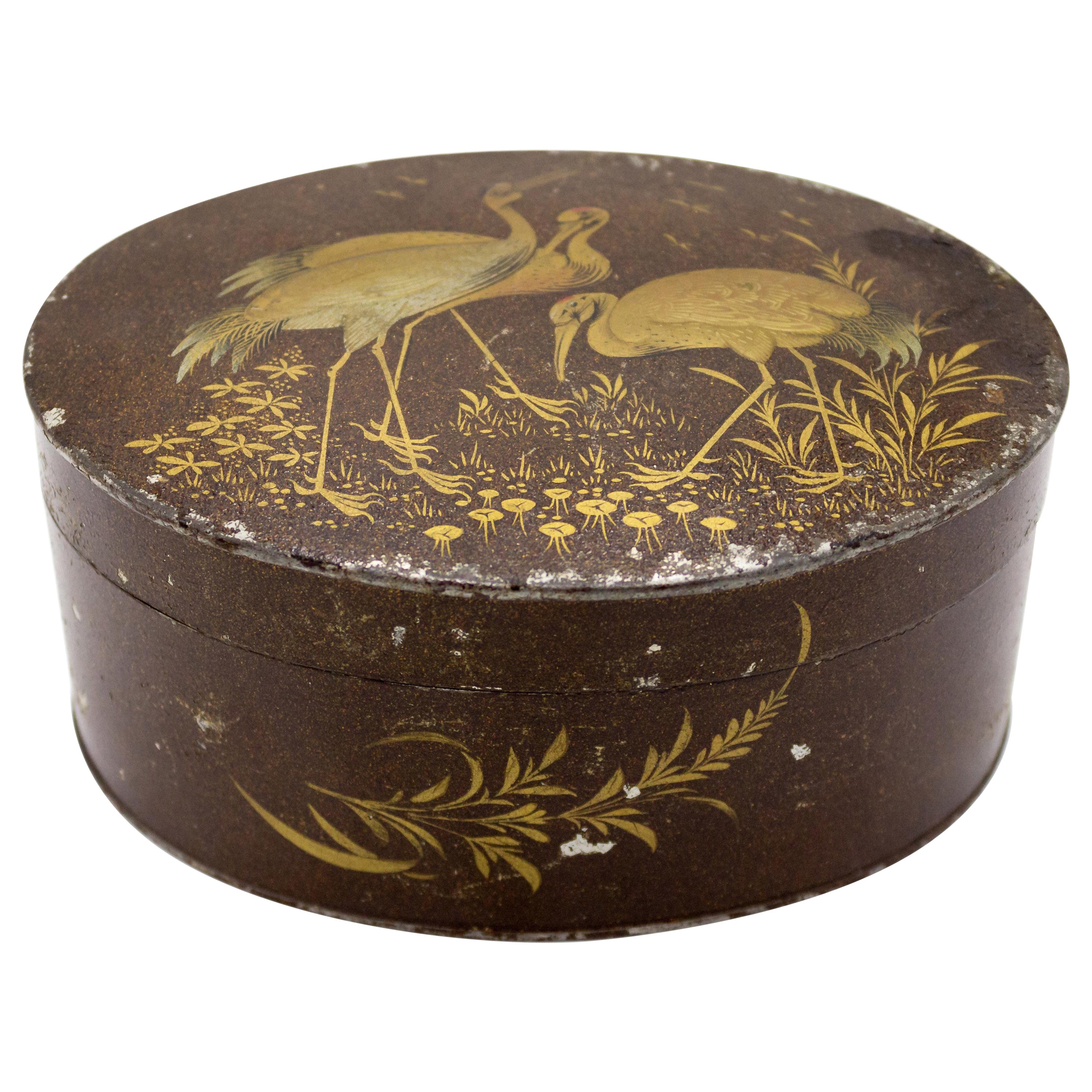 English Victorian Brown Lacquered Box