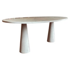Mid-Century Dining Table in Carrara Marble Model ''Eros'' by Angelo Mangiarotti