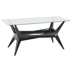 Vintage Italian Mid-Century Black Painted Coffee Table