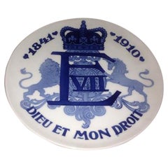 Porsgrund Commemorative Plate from 1910 for King Edward the VII of England