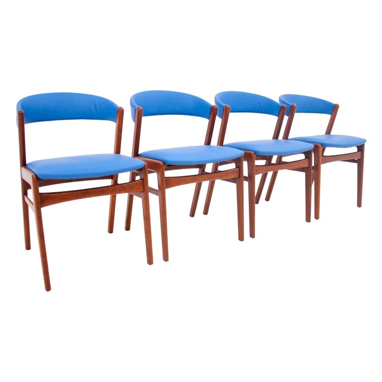 Set of Four Teak Danish Dining Chairs, 1960s For Sale
