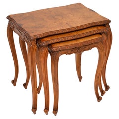 Antique French Burr Walnut Nest of Tables