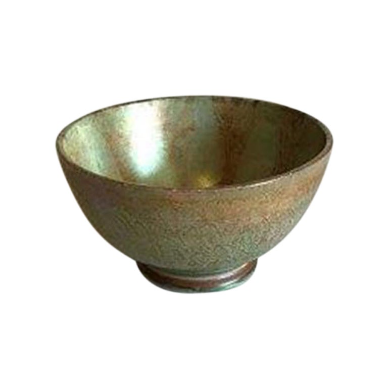 Gustavsberg Red/Green Lustre Pottery Bowl For Sale