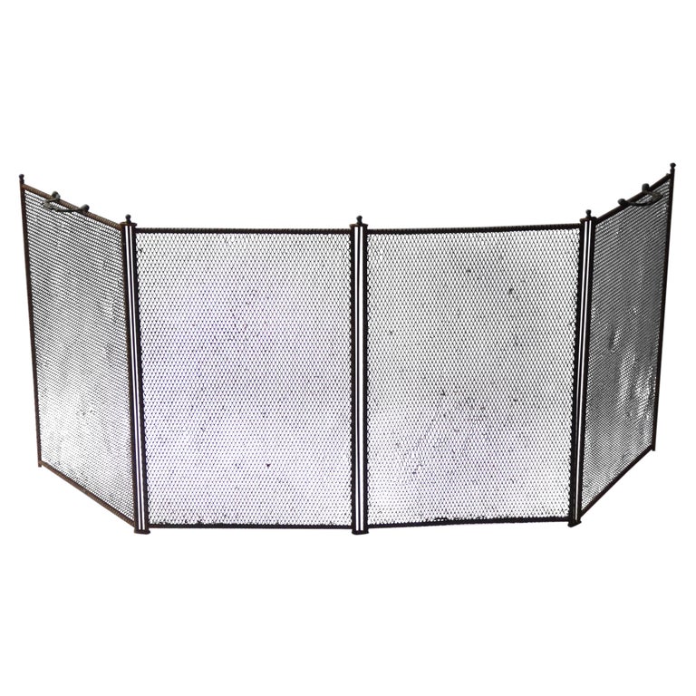 Antique French Napoleon III Fireplace Screen or Fire Screen, 19th