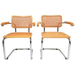 Marcel Breuer Cesca Armchairs Midcentury, 1970s