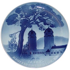Porsgrund Commemorative Plate Norways Jubilee Exhibition, 1914