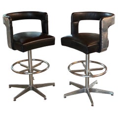 Pair of Timothy Oulton Circus Leather Barstools