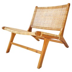 Lounge Chair in Cane and Solid Wood, Brazilian & Midcentury Style, Modern