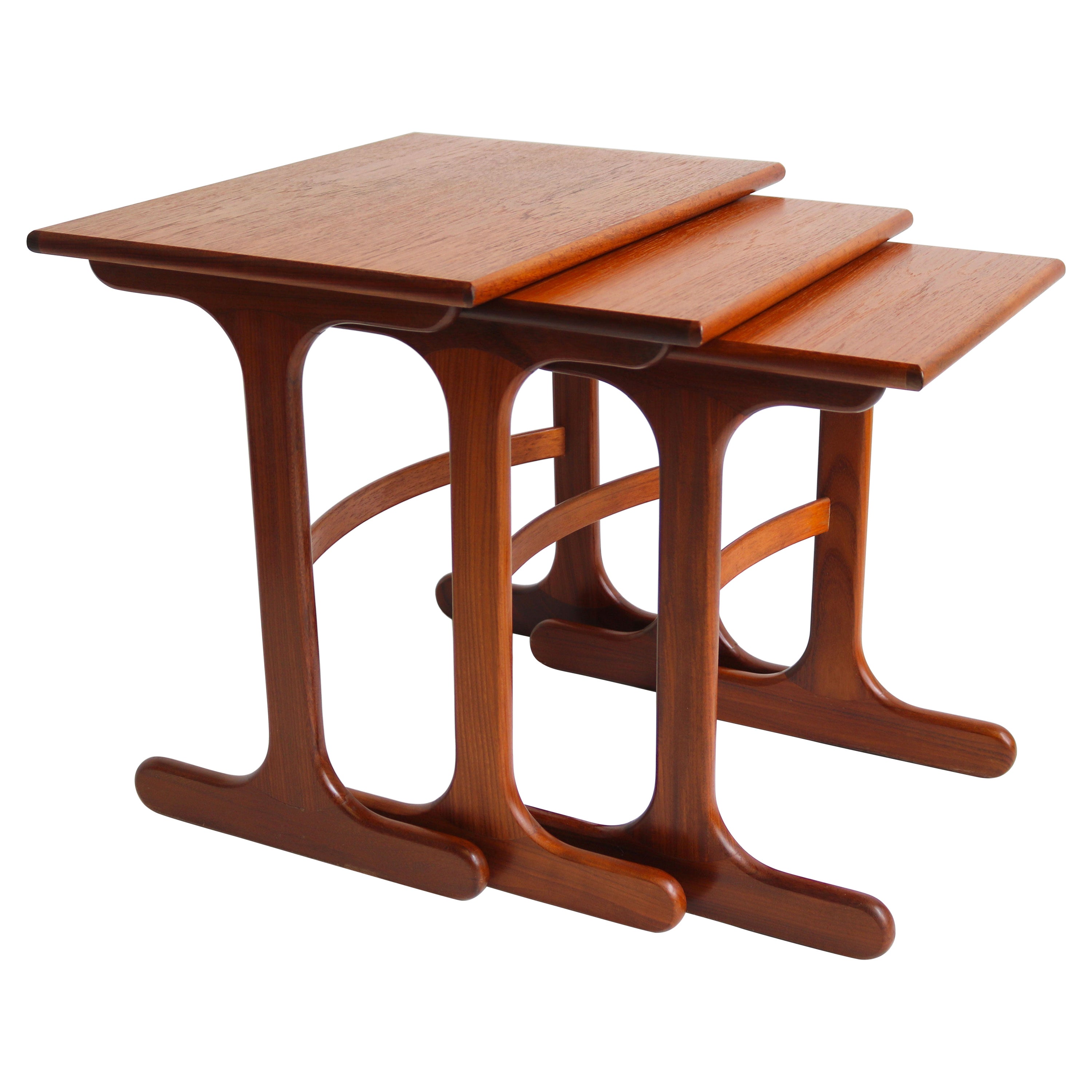 Mid-Century Modern Design Nesting Tables by G-Plan 1960 Teak Stacking Tables