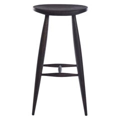 Vintage Handcrafted Oxidized Oak Counter Stool