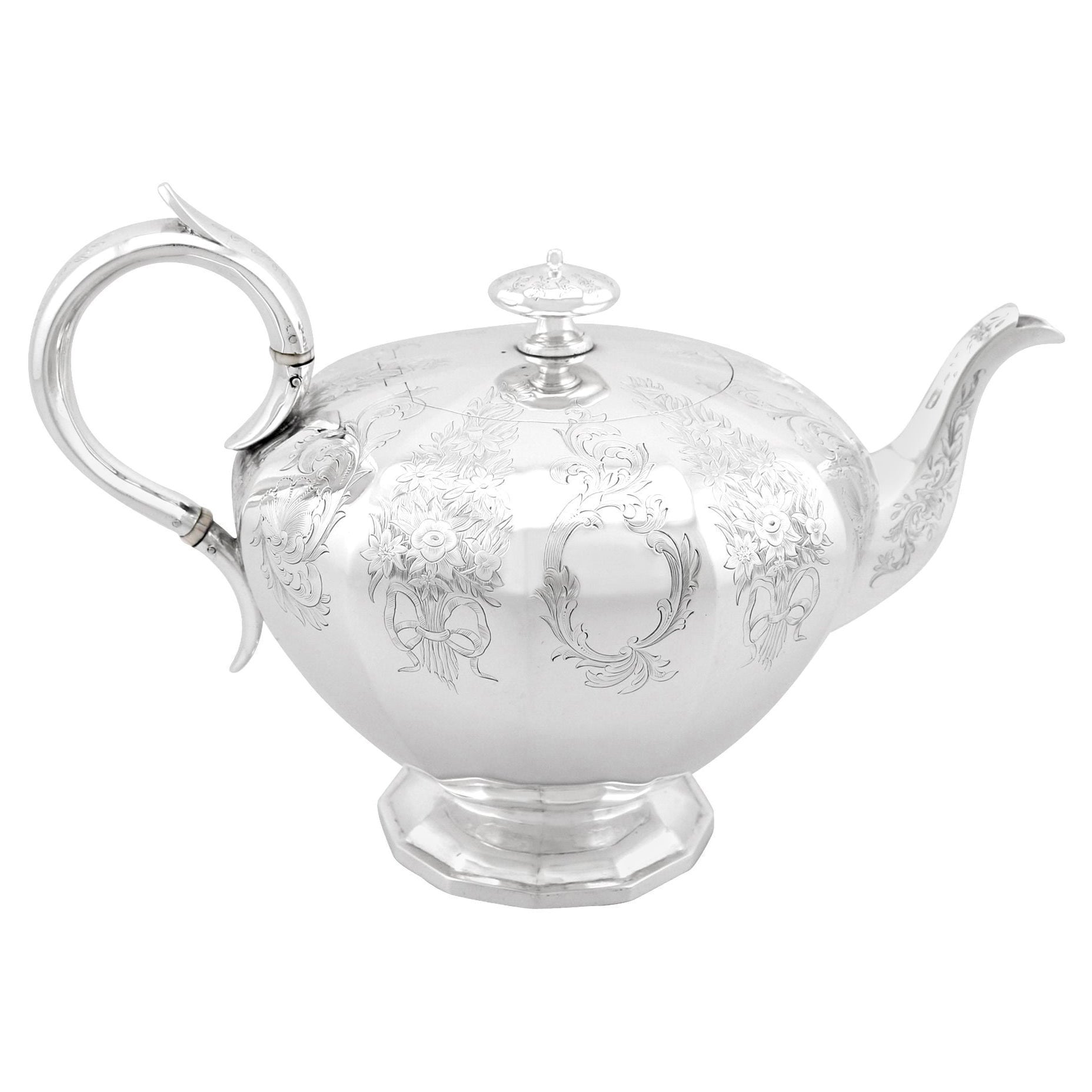 VI Art Deco Sterling Silver Teapot For Sale at 1stDibs