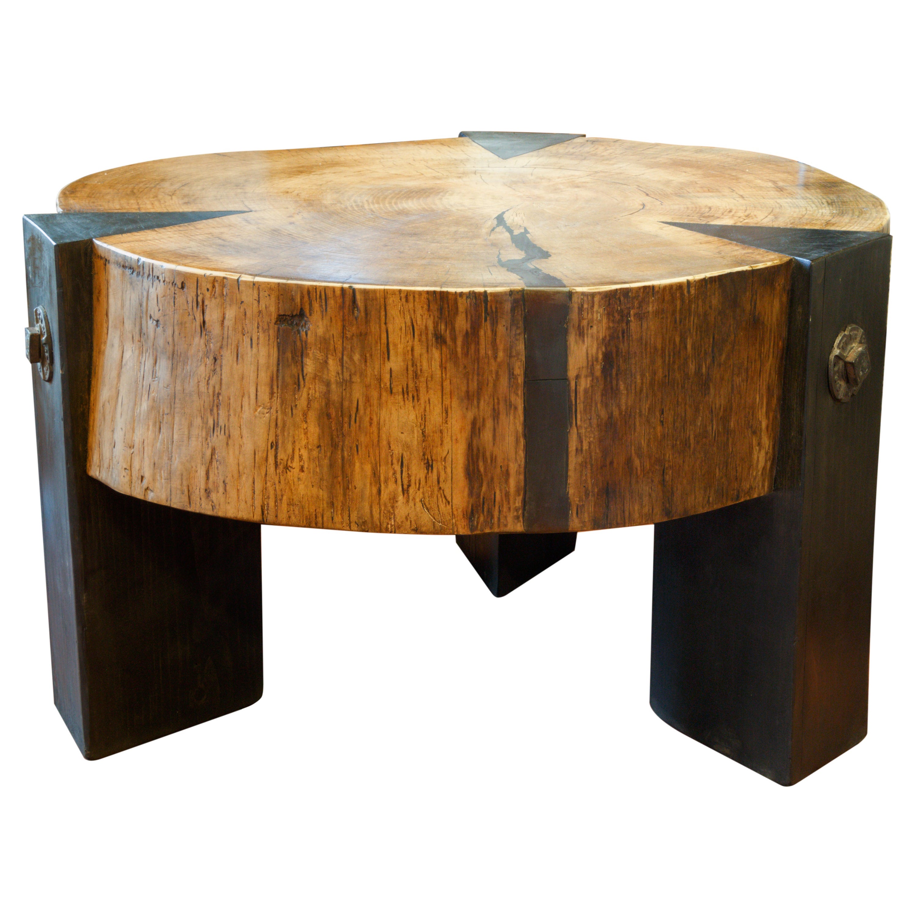 Rugged Industrial Coffee Table For Sale
