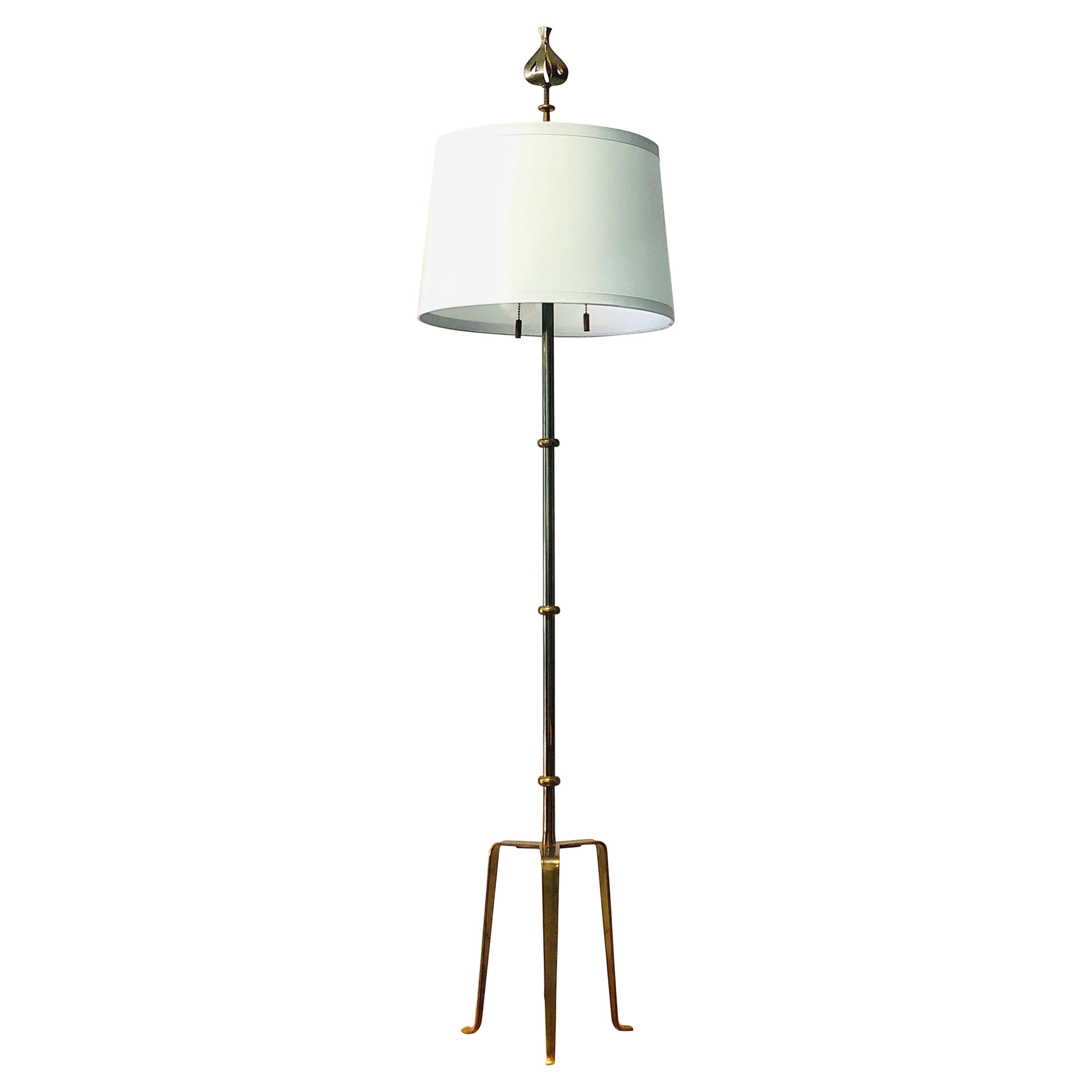 Tommi Parzinger Rare Bronze Floor Lamp with Iconic Finial For Sale