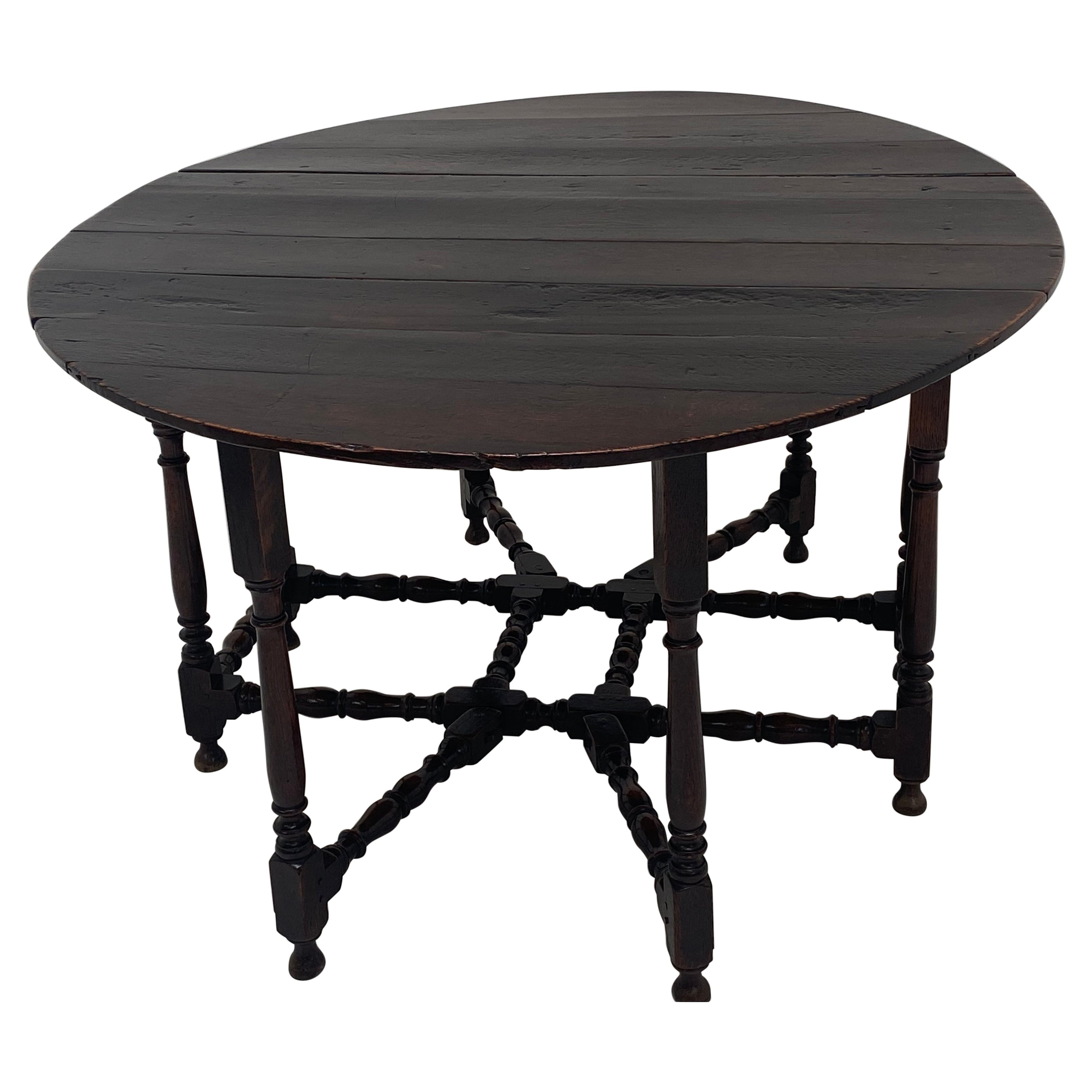 Antico tavolo pieghevole in Oak, Inghilterra, anni 1760.