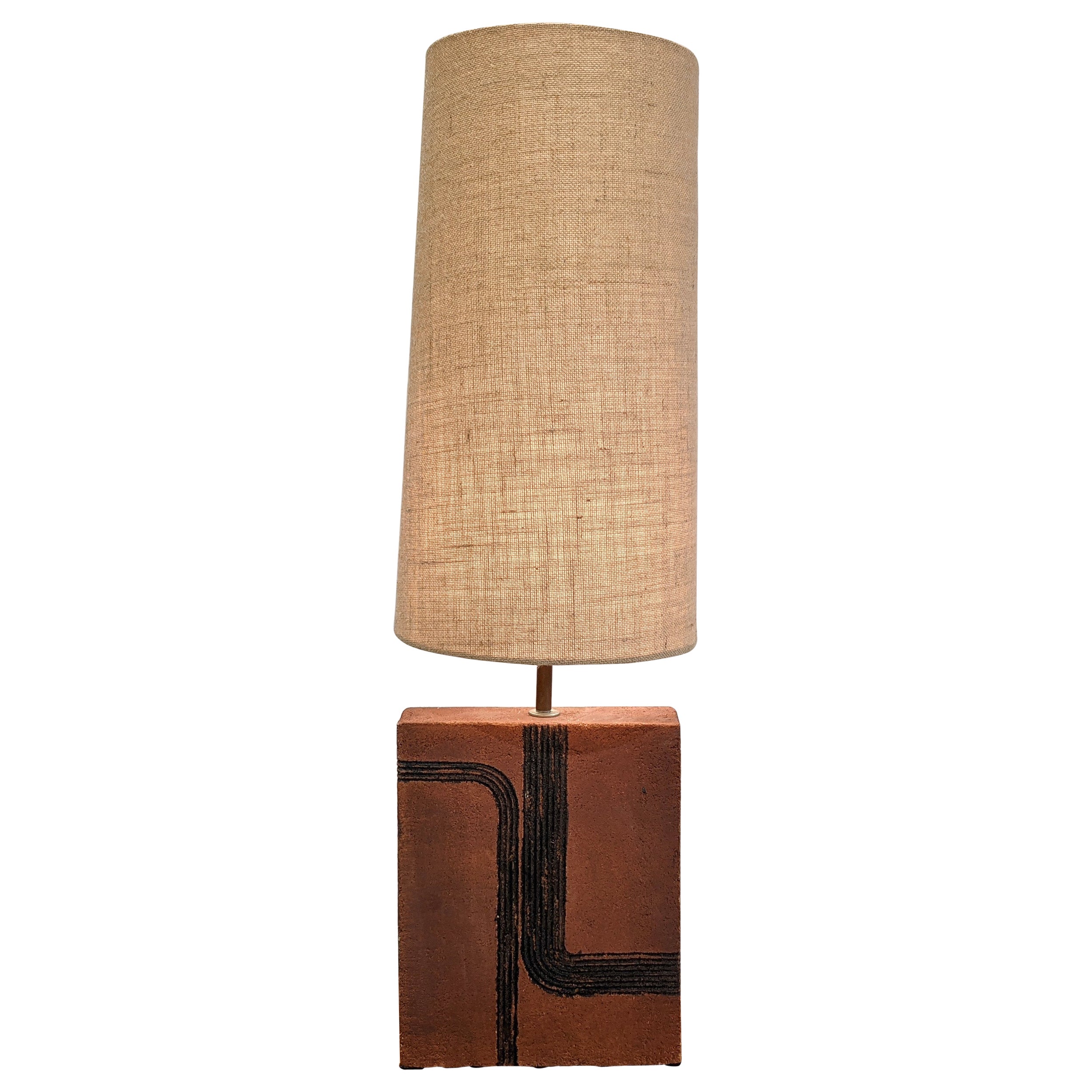 Vintage Terracotta Lamp For Sale at 1stDibs