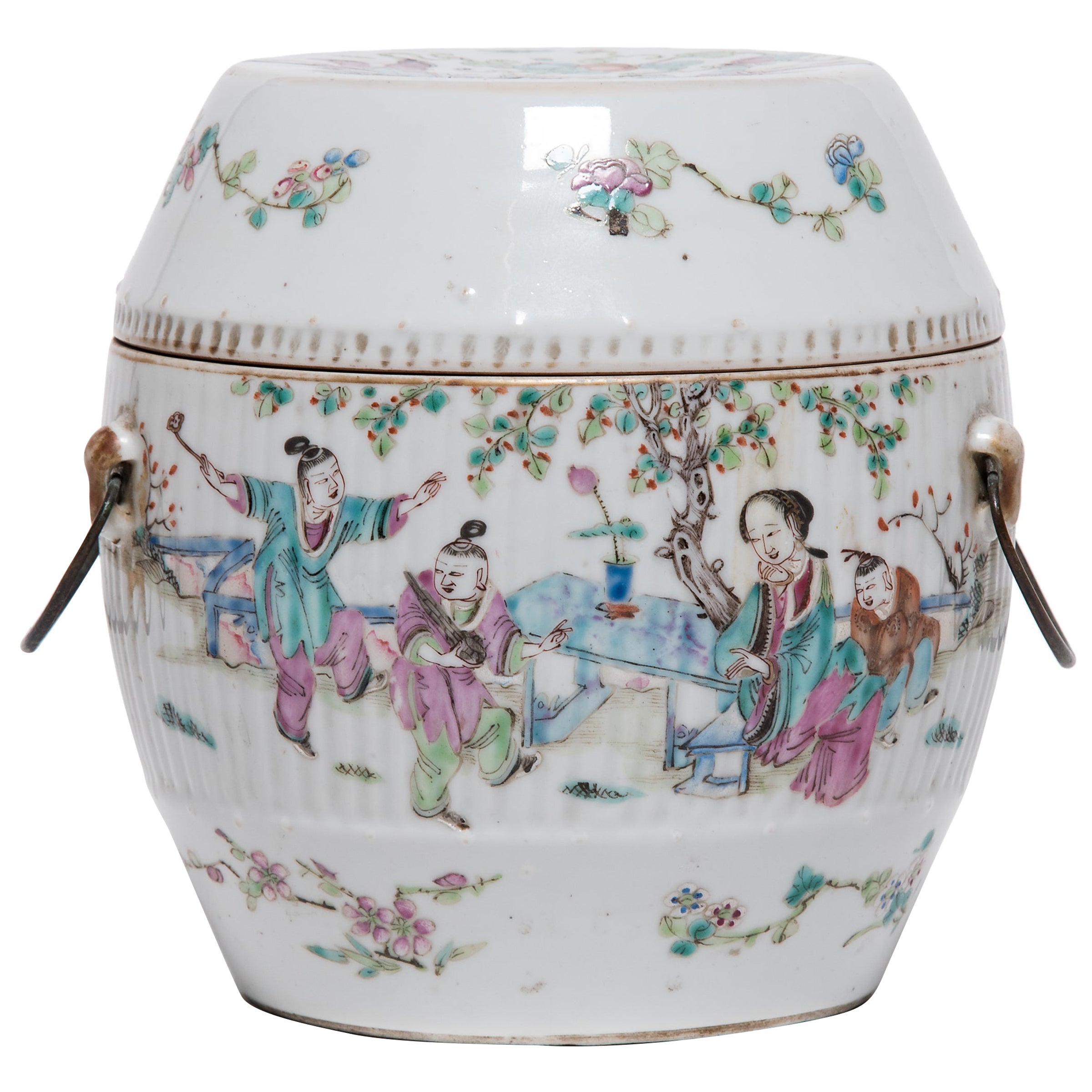 Chinese Famille Rose Soup Tureen with Children in Garden, c. 1900