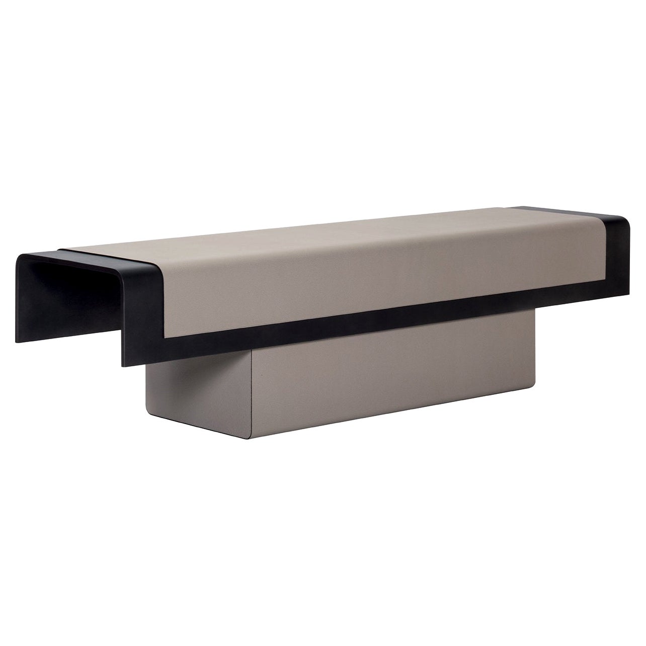 Contemporary Leather Bench, Pangea by Stephane Parmentier for Giobagnara For Sale