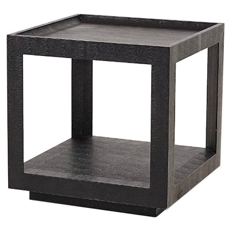 Karl Springer Black Lizard Skin End Table, 1982