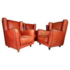 Lounge Chairs P.Baxter for Baxter Italy Model Bergére in Warm Patinated Leather