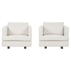 Pair of Harvey Probber Lounge Chairs Reupholstered with Boucle
