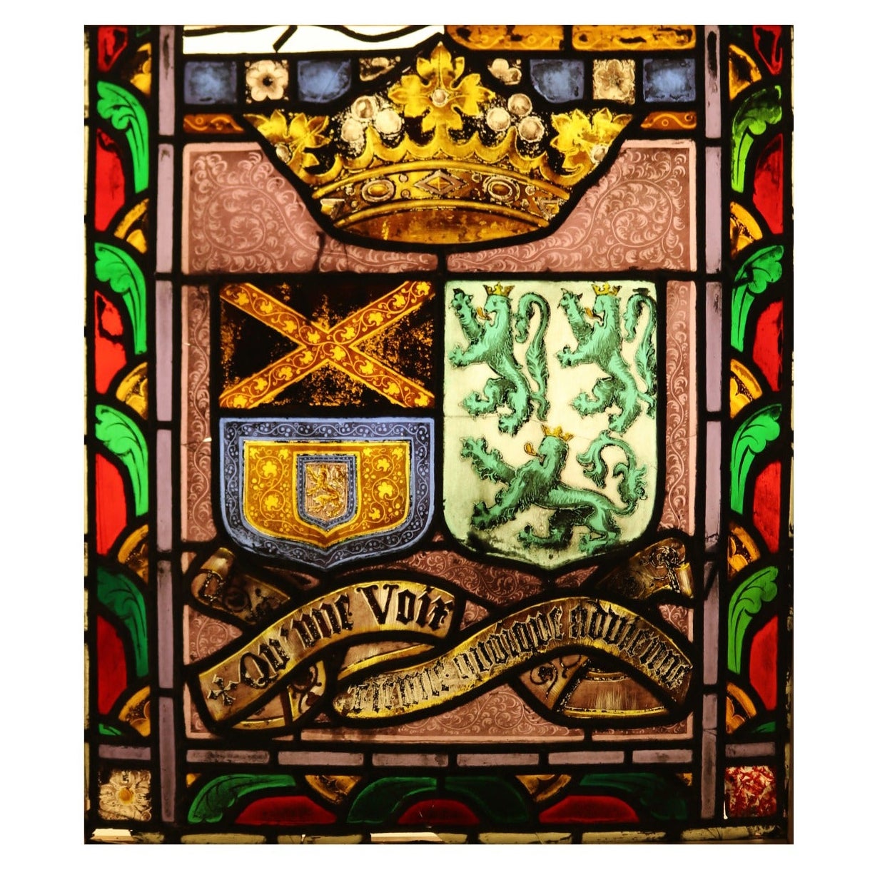 Reclaimed Stained Glass Window For Sale at 1stDibs