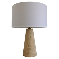 Solid Travertine Stone Table Lamp, Italy 1970s