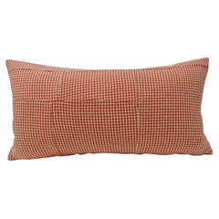 Palm Beach Orange and Natural Hound's-tooth Pattern Decorative Bolster Pillow