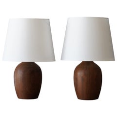 American Craft, Table Lamps, Walnut, America, 1960s