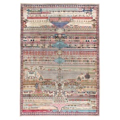 Vintage Mid-20th Century Handmade Persian Kashan Accent Carpet