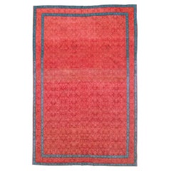 Kleiner handgefertigter persischer Kashan-Teppich im Art-déco-Stil, mittleres 20. Jahrhundert