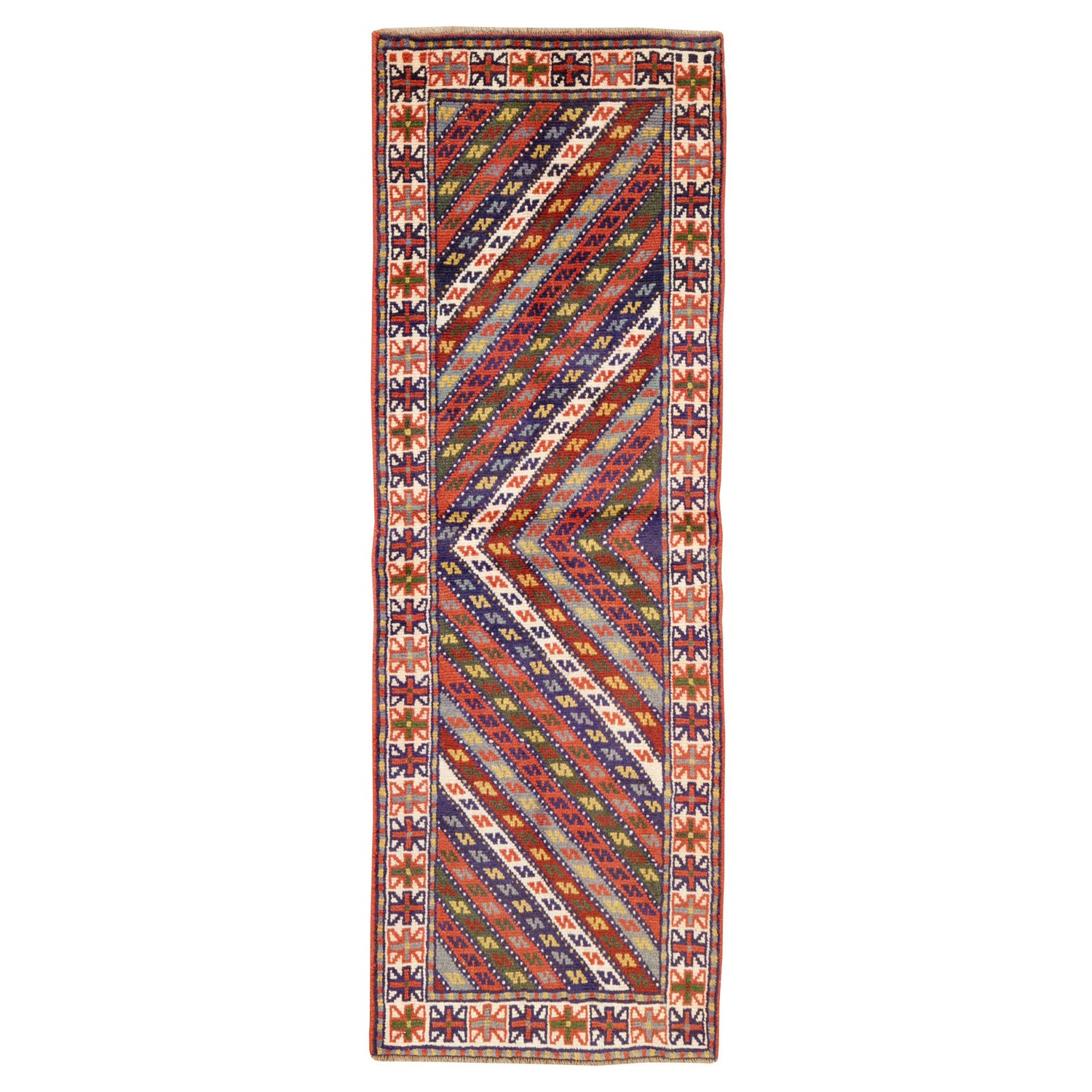 Mid-20th Century Handmade Persian Shiraz Small Runner For Sale