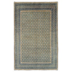 Tapis d'appoint de style Art Déco en forme de carquois persan, fait à la main, milieu du 20e siècle